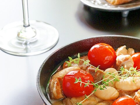 塩豚と白花豆のコトコト煮♪